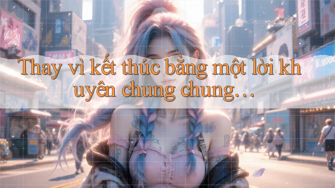 Thay vì kết thúc bằng một lời khuyên chung chung… Thay vì kết thúc bằng một lời khuyên chung chung…