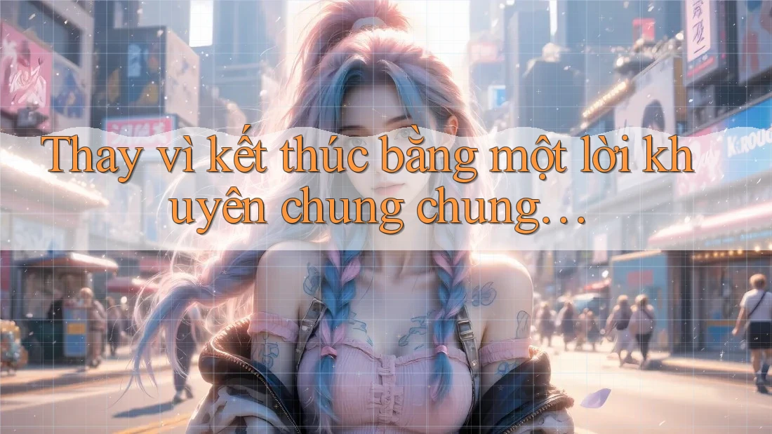 Thay vì kết thúc bằng một lời khuyên chung chung…